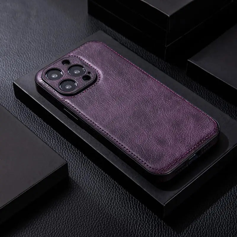 Leather iPhone Phone Case Slim Protective Cover