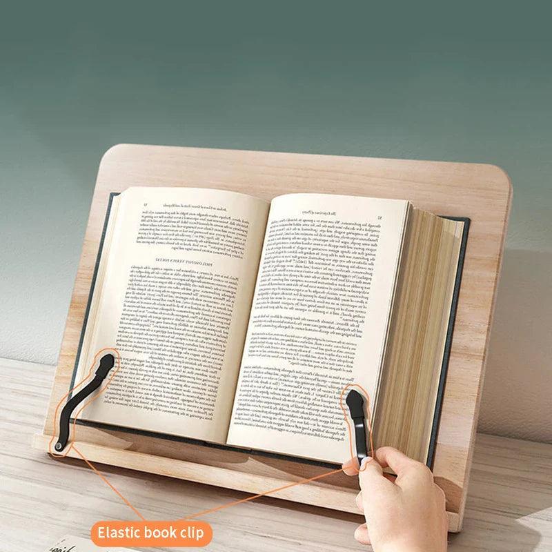 Adjustable Wooden Book Stand Reading Holder Pine Wood