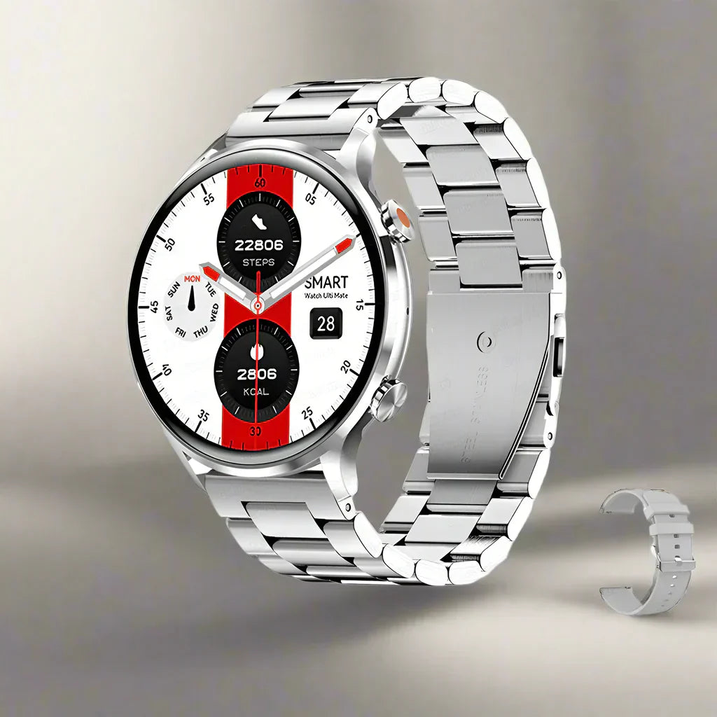 AMOLED Smartwatch Circular Fitness Tracker Bluetooth Call IP68 Waterproof