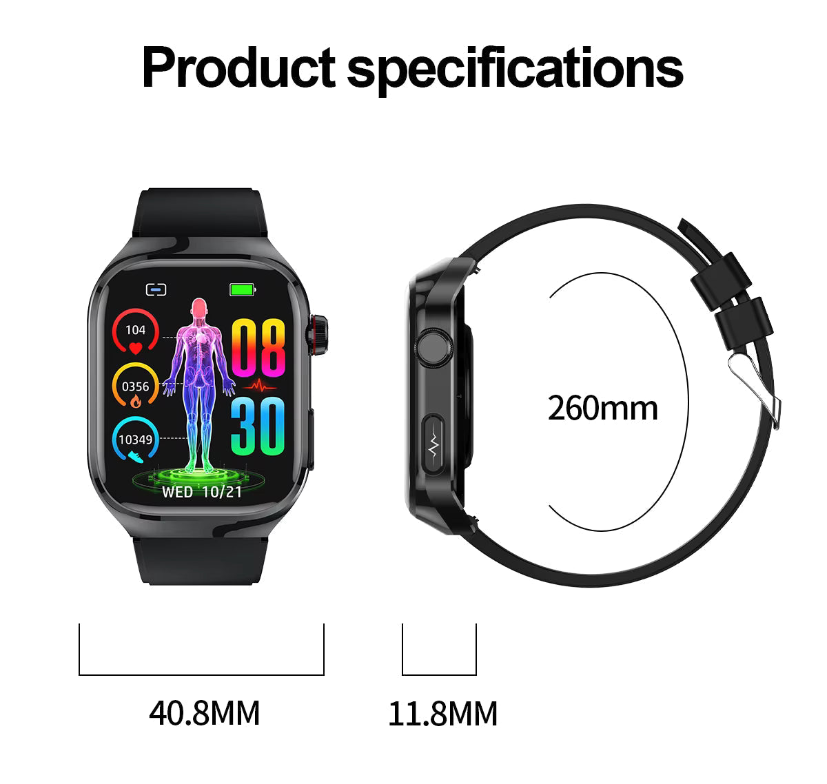 Smartwatch Fitness Tracker Heart Rate Blood Pressure Monitor