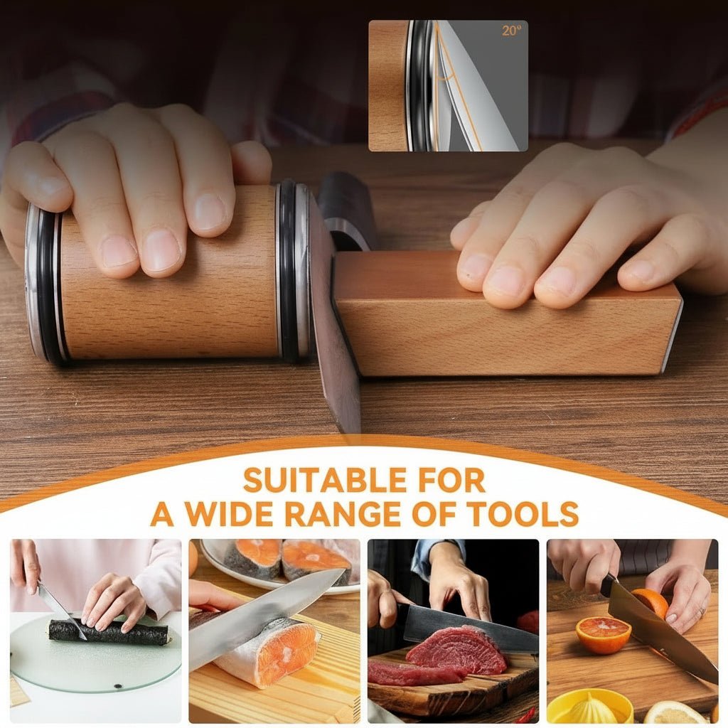 Knife Sharpener with Diamond Roller for Precision Blades Handheld