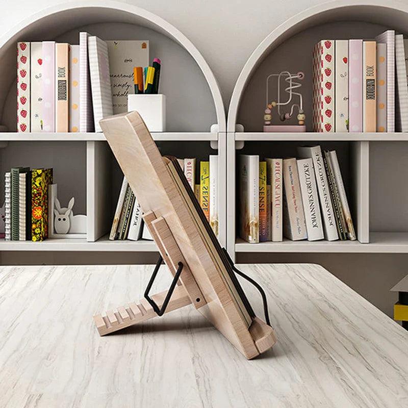 Adjustable Wooden Book Stand Reading Holder Pine Wood