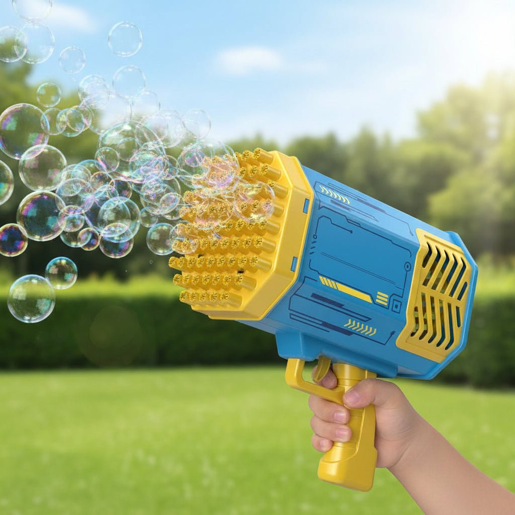 Bubble Gun Bubble Blower Toy with LED Light for Kids Outdoor Play