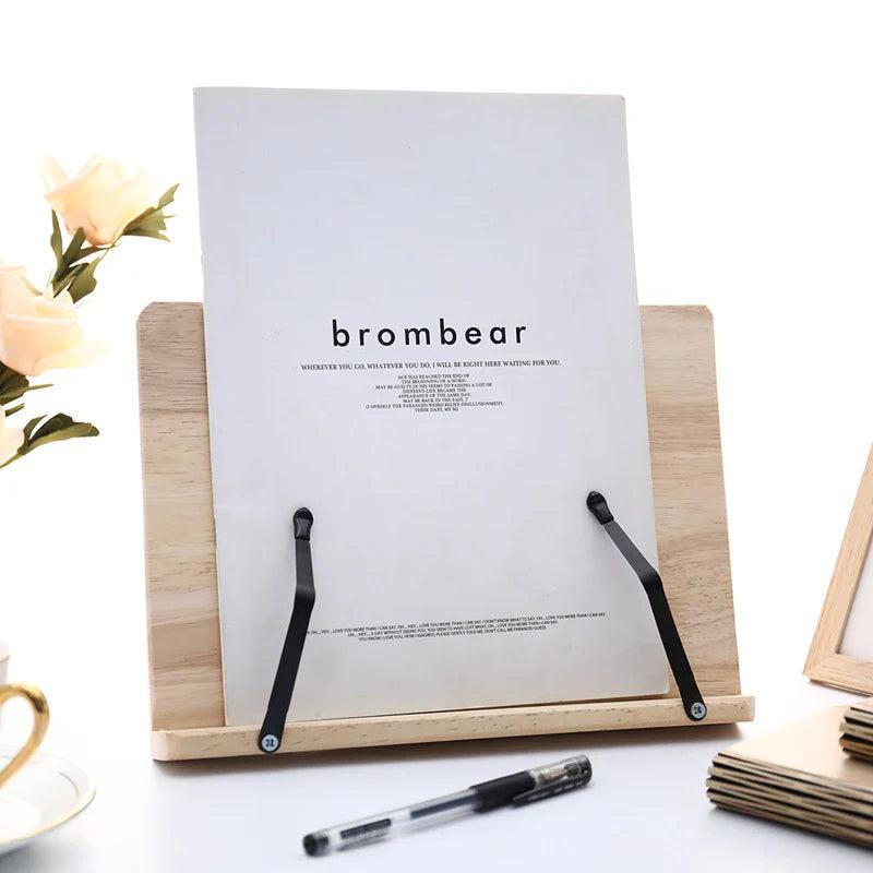 Adjustable Wooden Book Stand Reading Holder Pine Wood