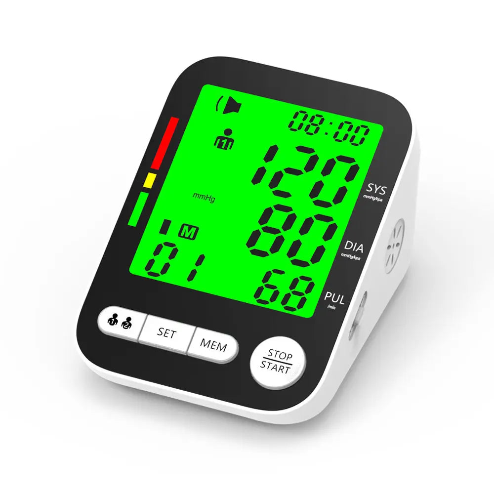 Digital Blood Pressure Monitor Rechargeable Talking BPM with LCD Display