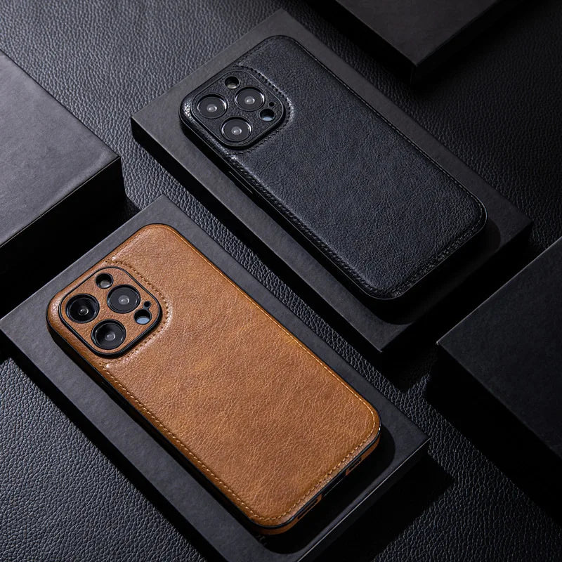 Leather iPhone Phone Case Slim Protective Cover
