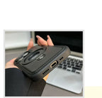 Leather MagSafe Phone Case with Fold-Out Ring Stand