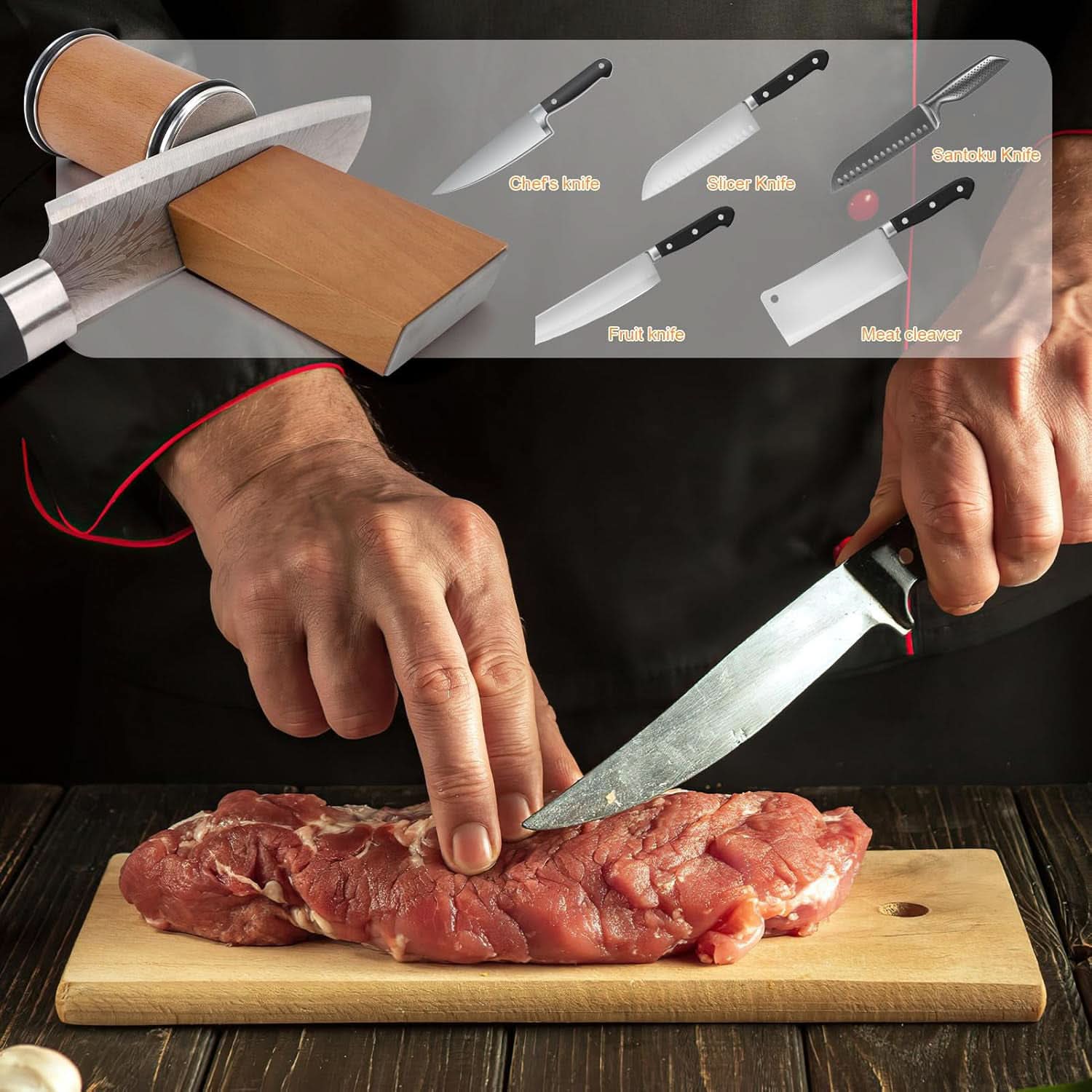 Knife Sharpener with Diamond Roller for Precision Blades Handheld