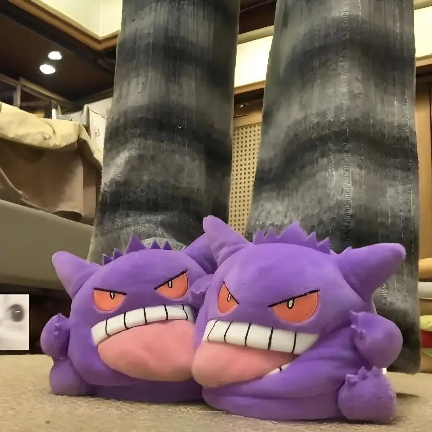 Gengar Plush Slippers Indoor Non Slip Soft Home Shoes Unisex