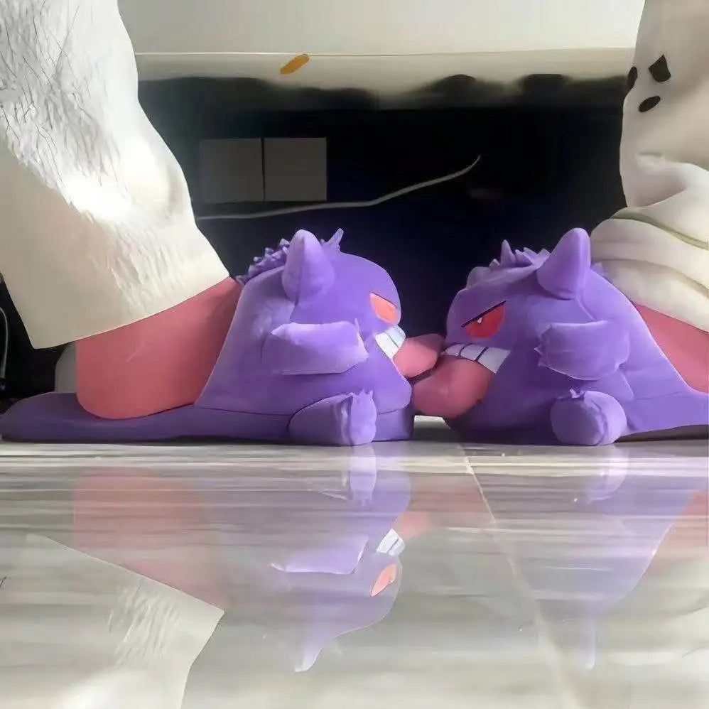 Gengar Plush Slippers Indoor Non Slip Soft Home Shoes Unisex