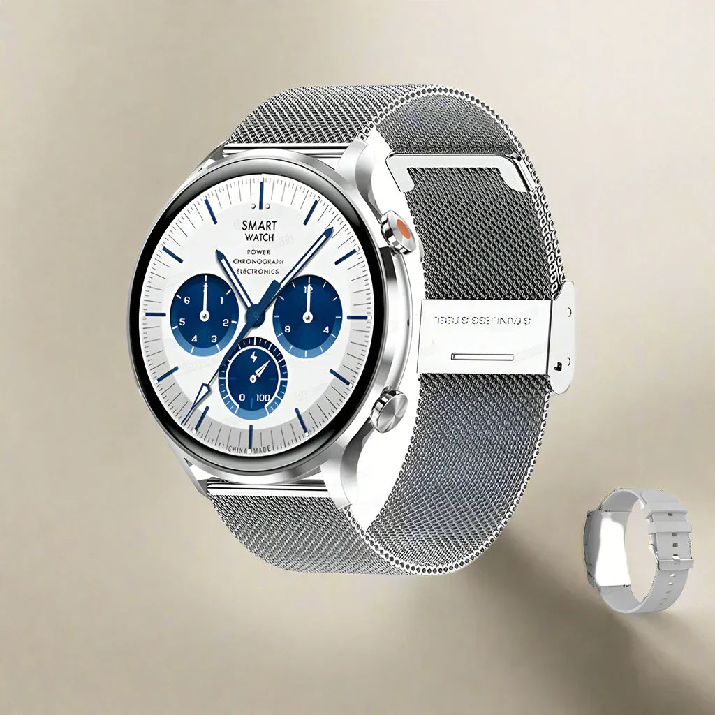 AMOLED Smartwatch Circular Fitness Tracker Bluetooth Call IP68 Waterproof
