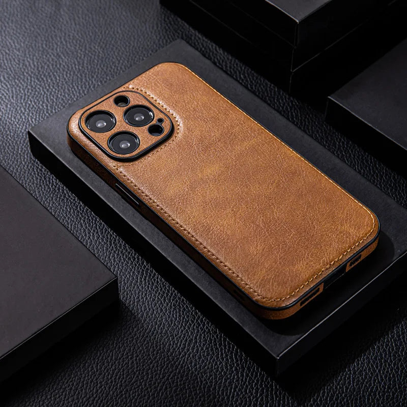 Leather iPhone Phone Case Slim Protective Cover
