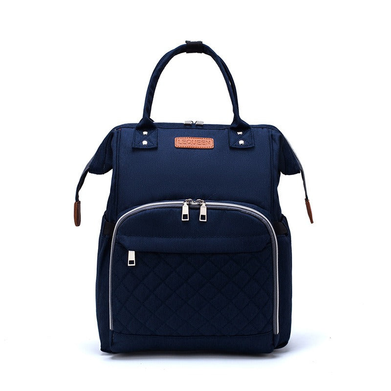 Diaper Backpack Quilted with Insulated Bottle Compartment