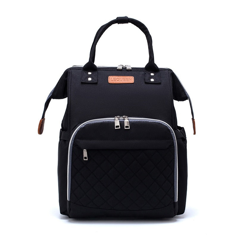 Diaper Backpack Quilted with Insulated Bottle Compartment