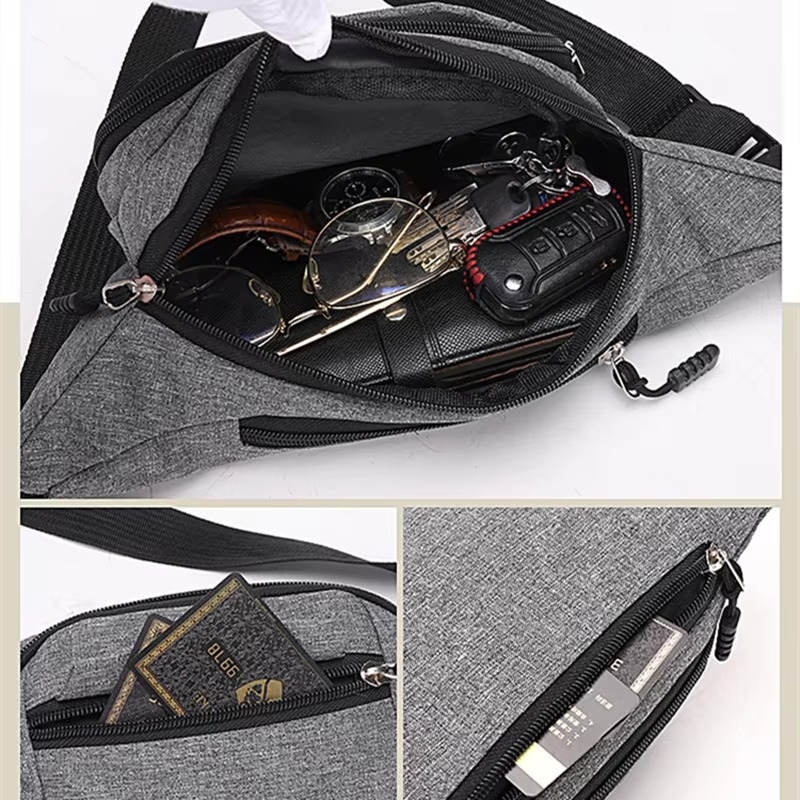 Canvas Waterproof Waist Bag Crossbody Unisex Outdoor Sports Bag