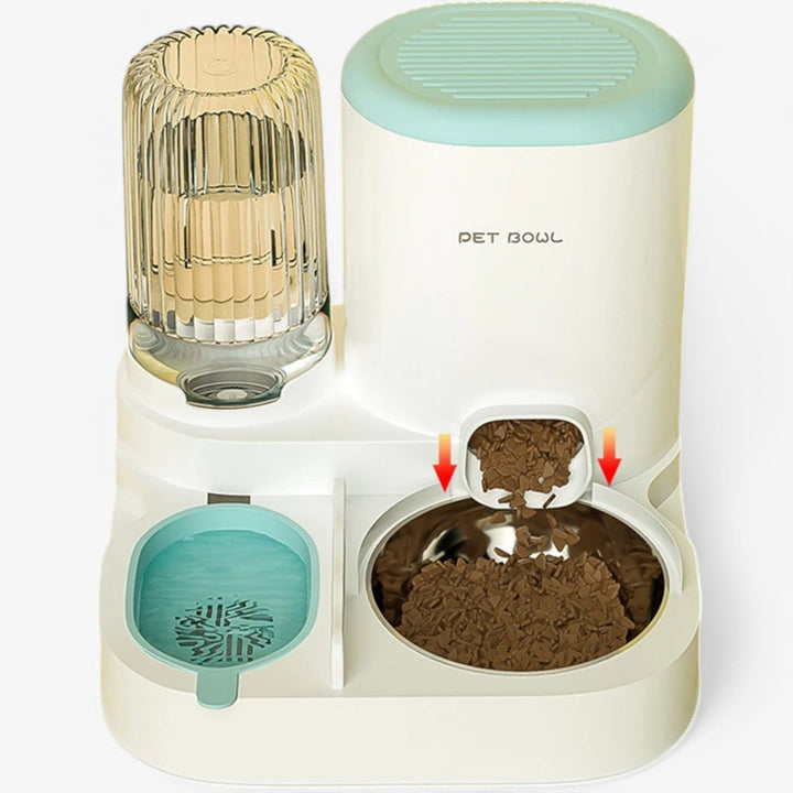 Automatic Pet Food Dispenser with Fresh Water and Food