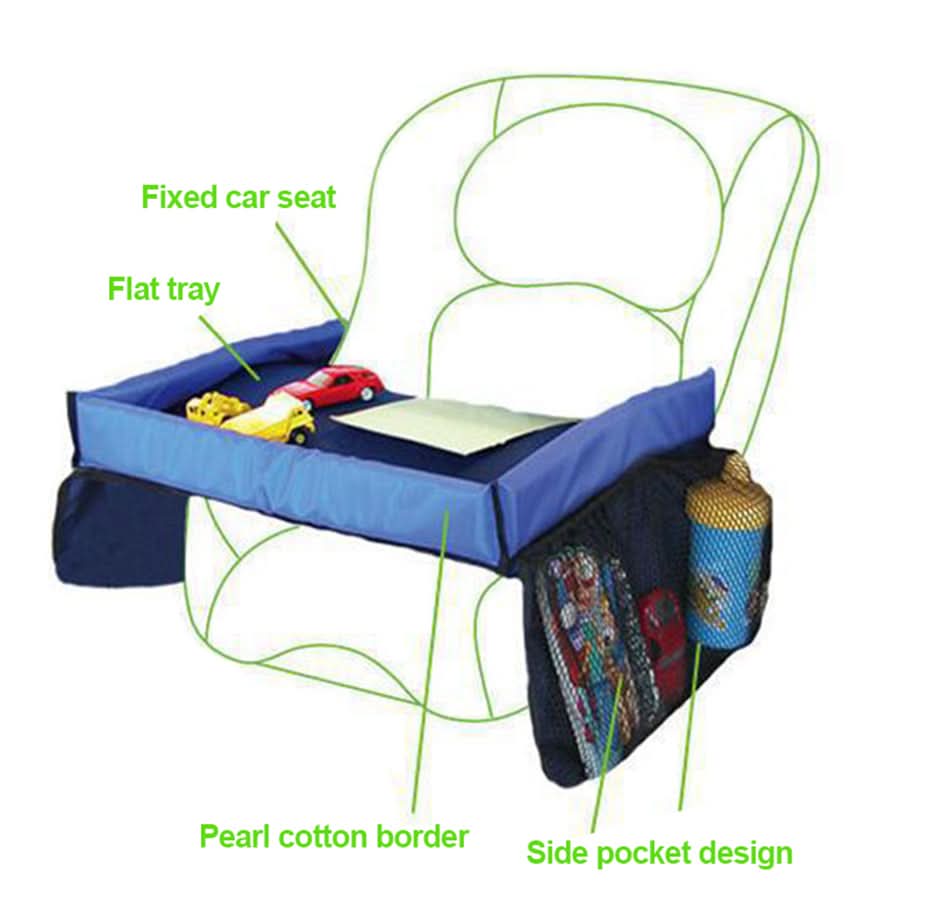 Children's Square Travel Snack and Game Tray for Car