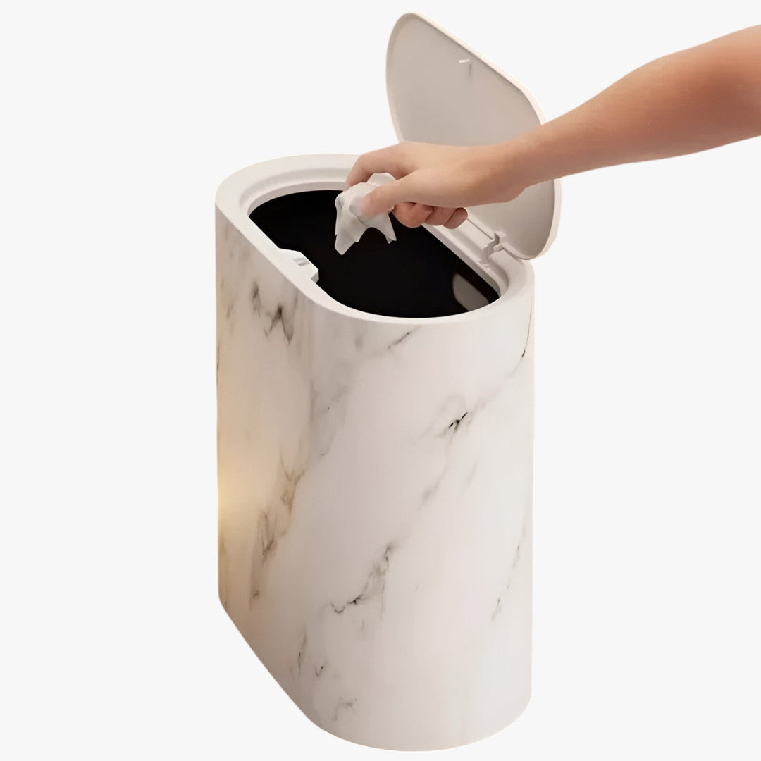 Nordic Marble Waste Bin Slim Odorless
