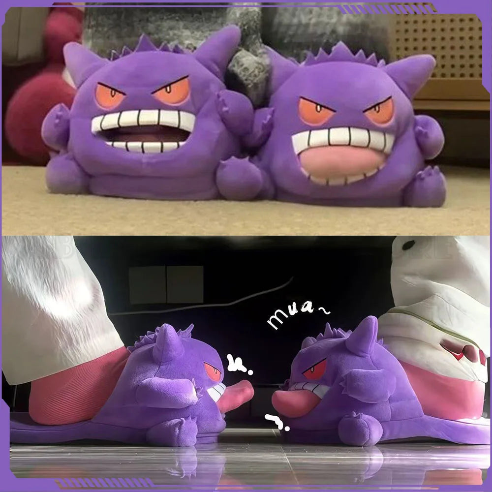 Gengar Plush Slippers Indoor Non Slip Soft Home Shoes Unisex