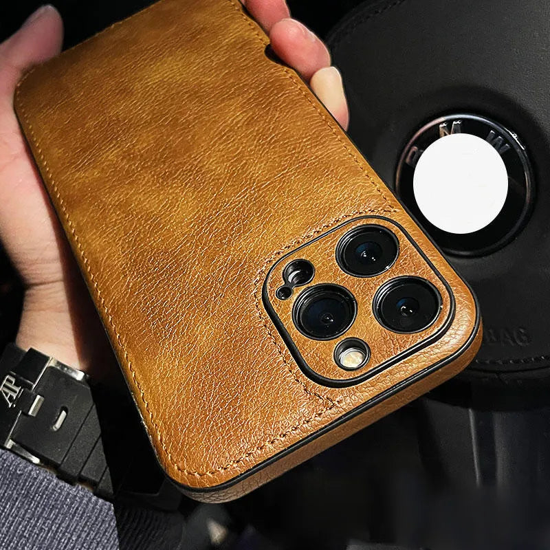 Leather iPhone Phone Case Slim Protective Cover