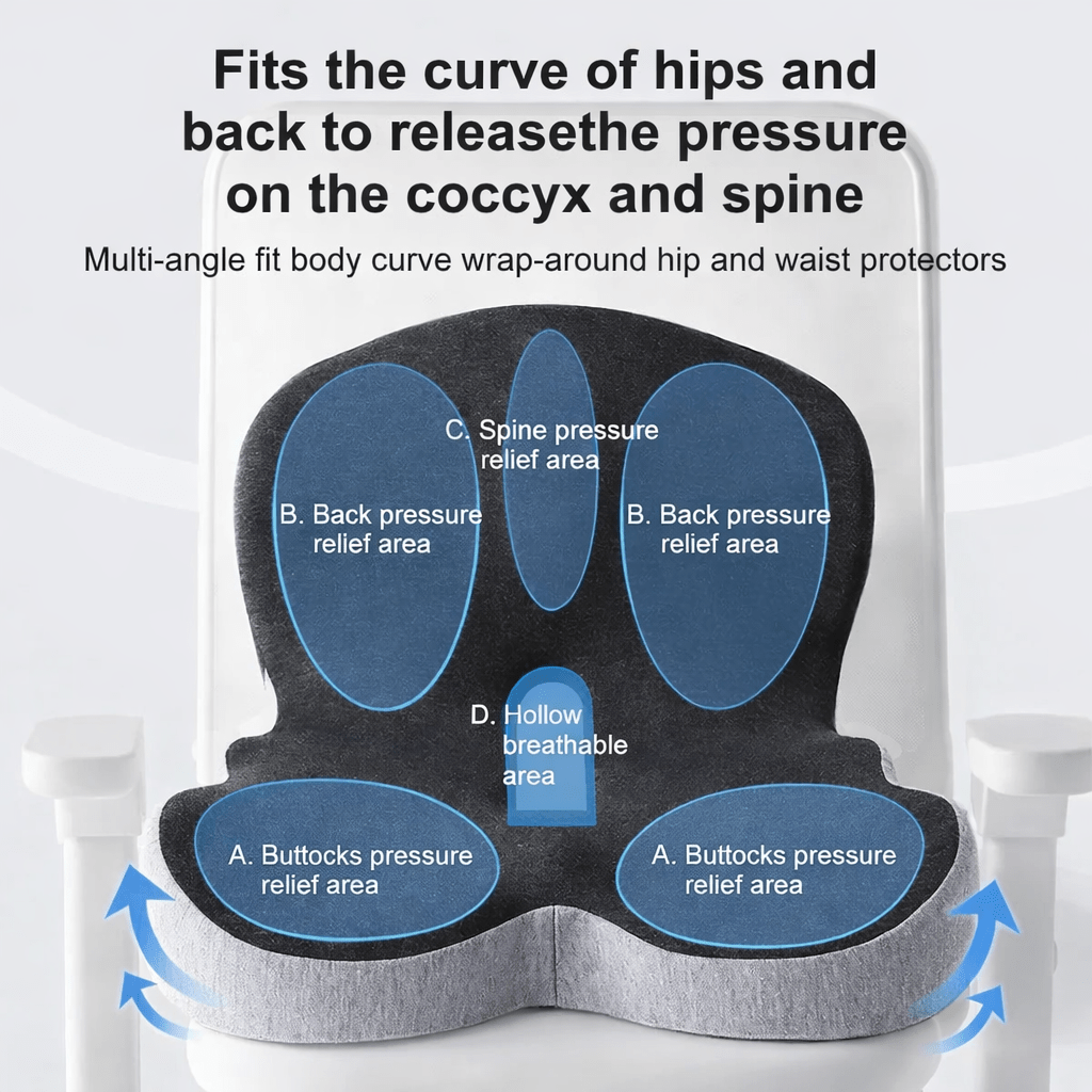 Lumbar Support Seat Cushion Car Chair Back Pillow Ergonomic