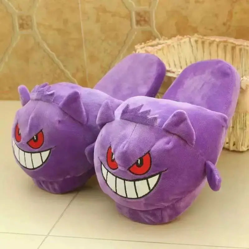 Gengar Plush Slippers Indoor Non Slip Soft Home Shoes Unisex