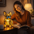 Stained Glass Dog Table Lamp Pet Table Lighting Fixture