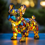Stained Glass Dog Table Lamp Pet Table Lighting Fixture