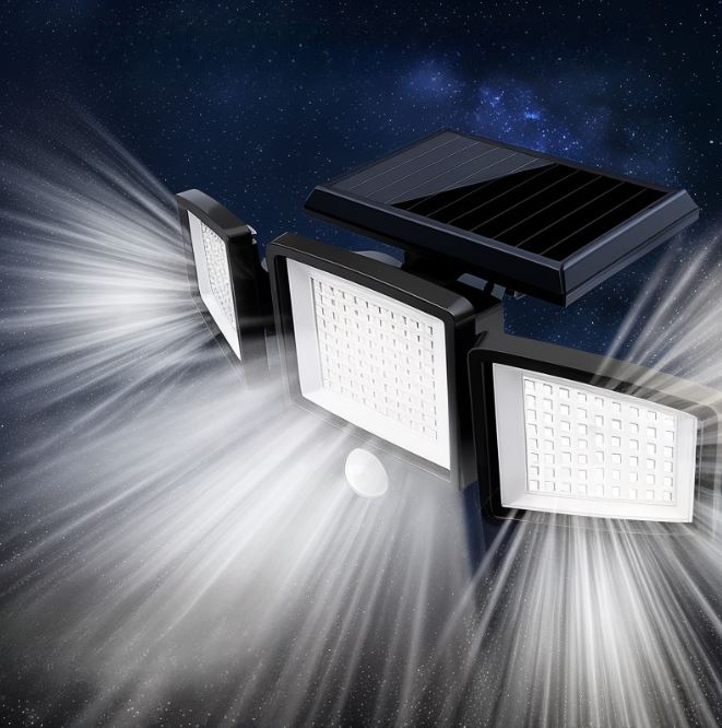 Solar Powered LED Floodlight with Motion Sensor 2500 Lumen IP65