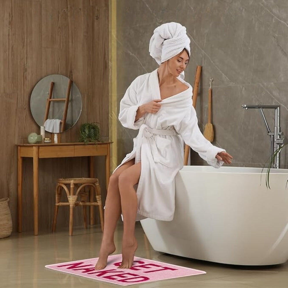 Bathroom Mat Square Printed Bath Rug Funny Design