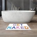 Bathroom Mat Square Printed Bath Rug Funny Design
