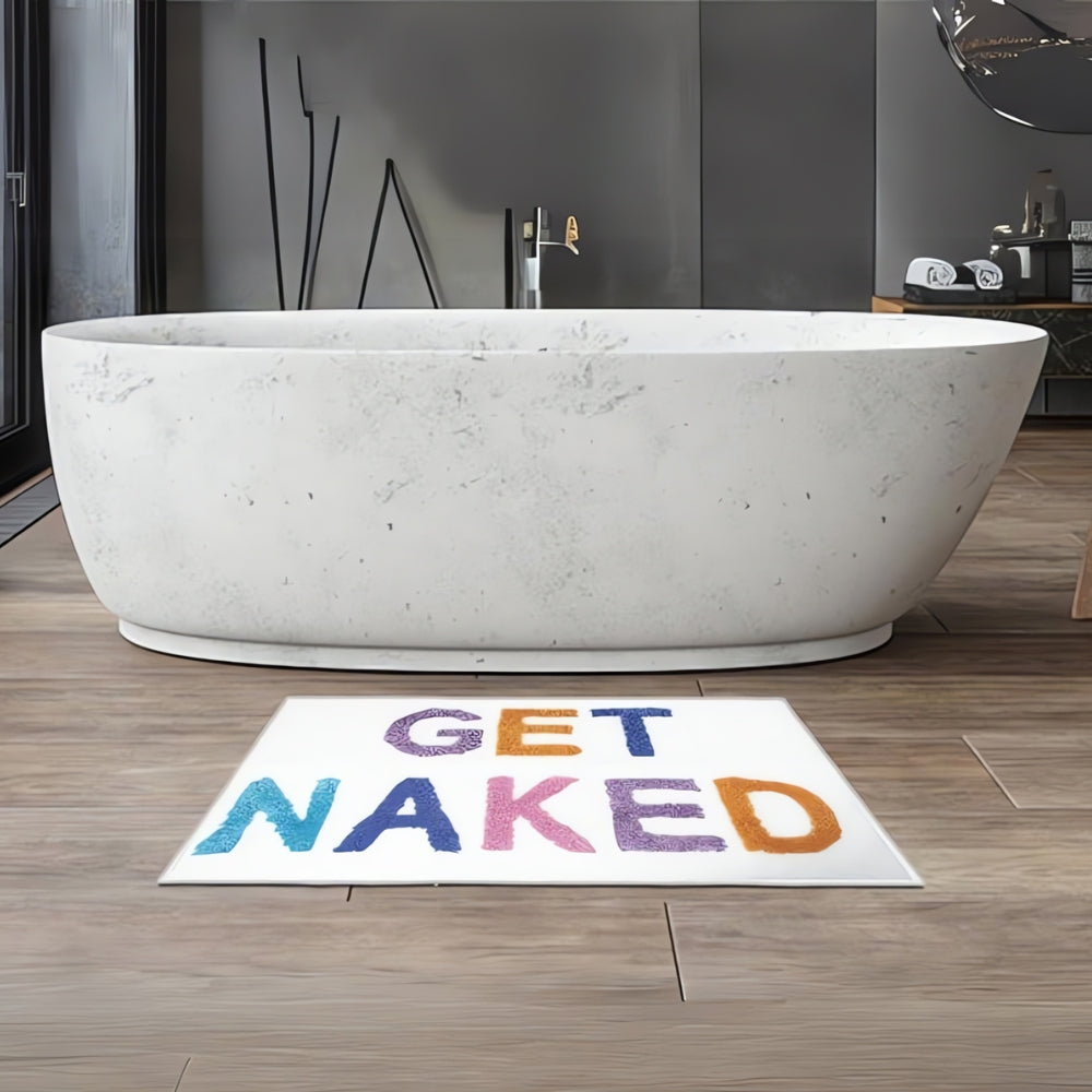 Bathroom Mat Square Printed Bath Rug Funny Design