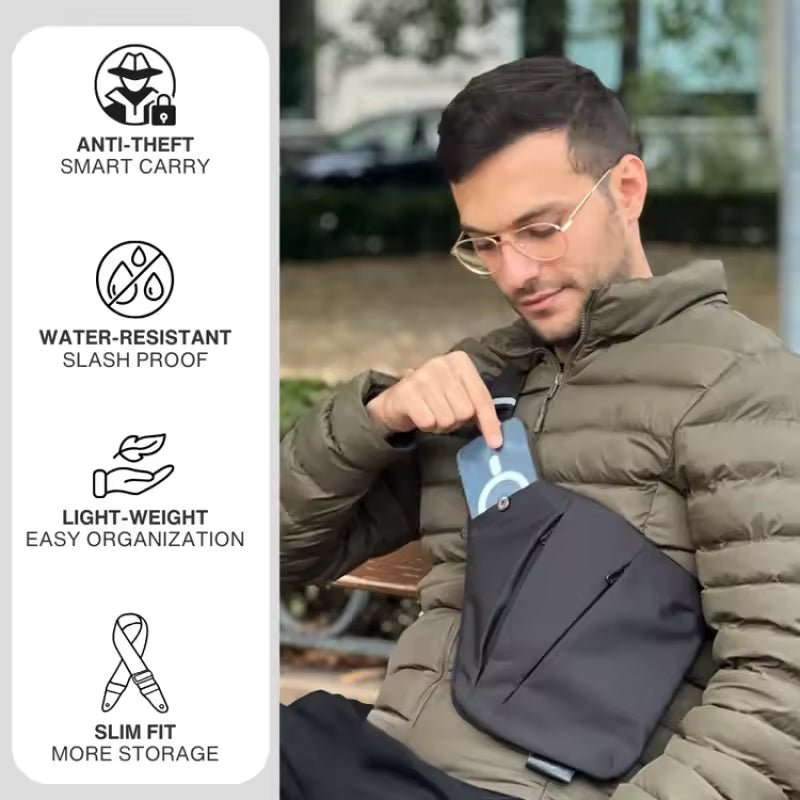 Anti Theft Crossbody Travel Bag RFID Blocking Water Resistant