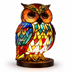 Stained Glass Mosaic Table Lamp LED Night Light Home Decor