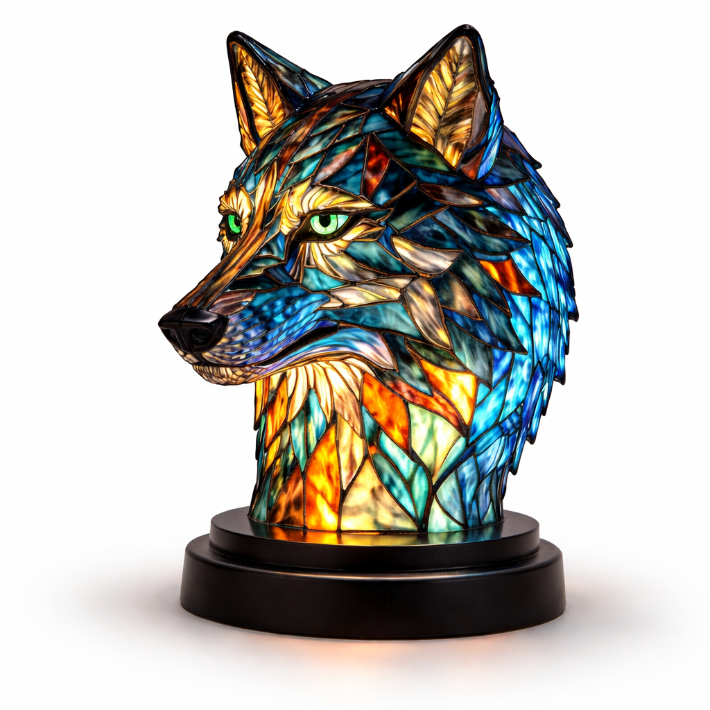 Stained Glass Mosaic Table Lamp LED Night Light Home Decor