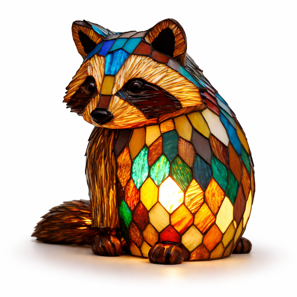 Stained Glass Mosaic Table Lamp LED Night Light Home Decor