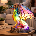 Stained Glass Mosaic Table Lamp LED Night Light Home Decor