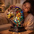Stained Glass Mosaic Table Lamp LED Night Light Home Decor