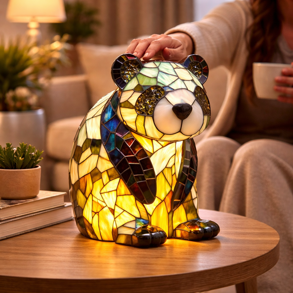 Stained Glass Mosaic Table Lamp LED Night Light Home Decor