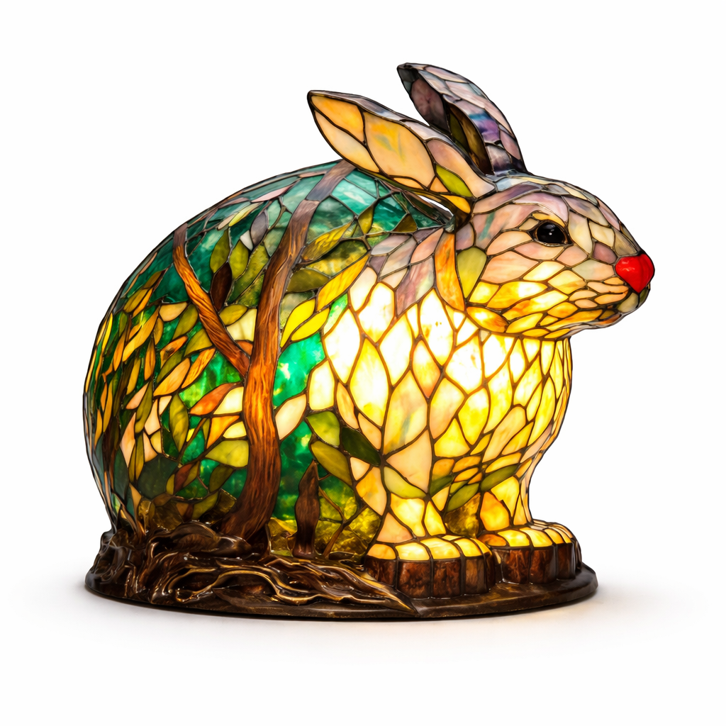 Stained Glass Mosaic Table Lamp LED Night Light Home Decor