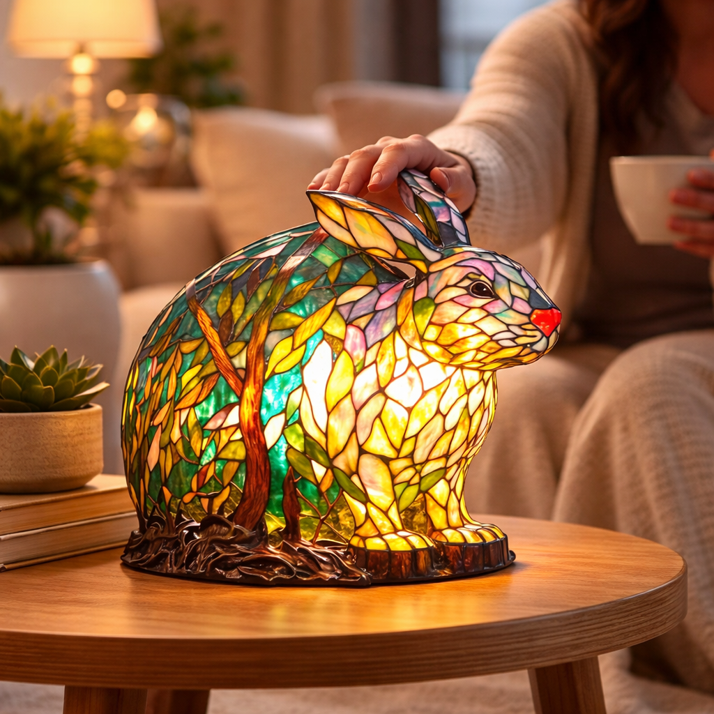 Stained Glass Mosaic Table Lamp LED Night Light Home Decor