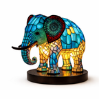 Stained Glass Mosaic Table Lamp LED Night Light Home Decor