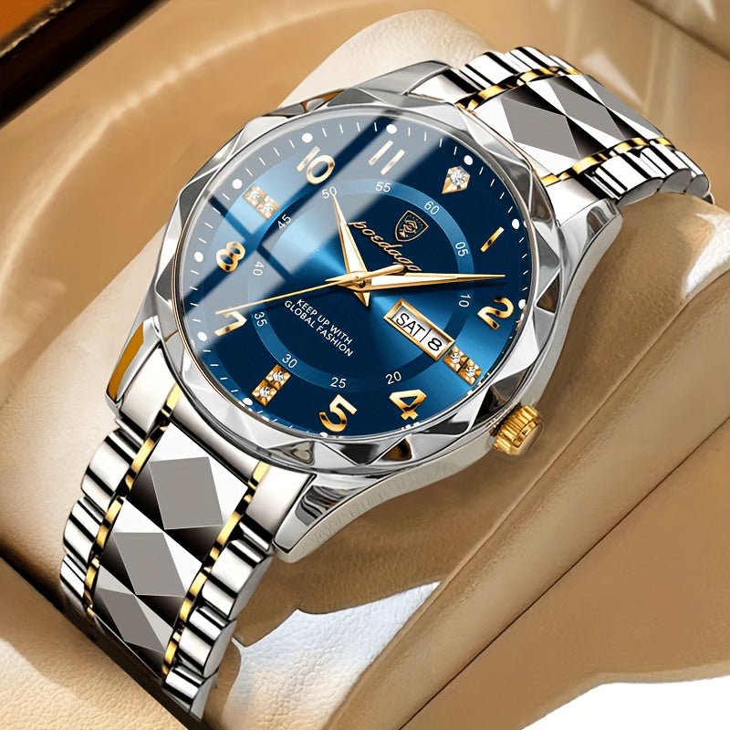 Men's Circular Sports Watch Stainless Steel Two Tone