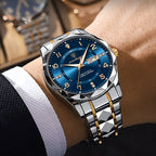 Men's Circular Sports Watch Stainless Steel Two Tone