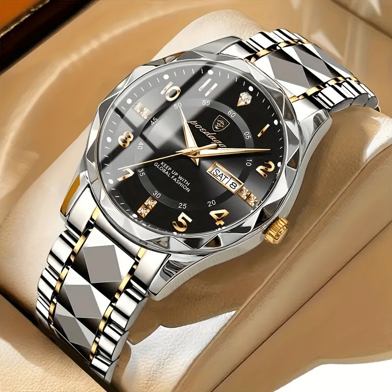 Men's Circular Sports Watch Stainless Steel Two Tone