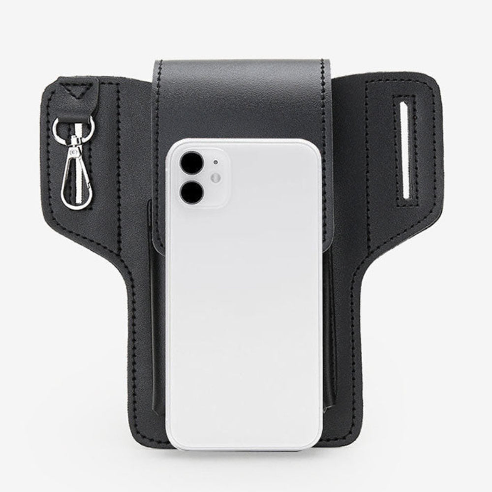 Leather Phone Case Belt Pouch Bag for Outdoor Use