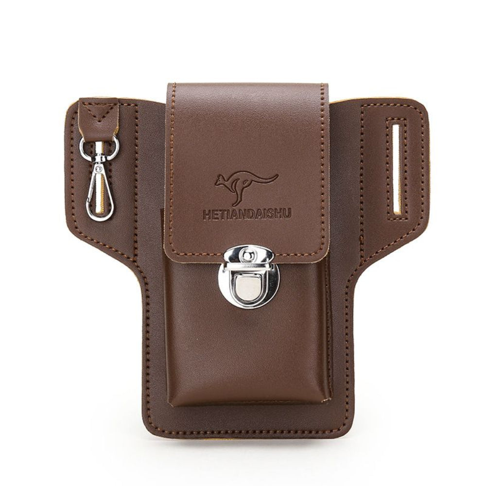 Leather Phone Case Belt Pouch Bag for Outdoor Use