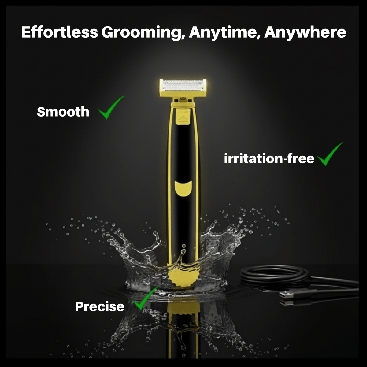 Men's Body Groomer Wet Dry Dual Blade Precision Shaver Tool