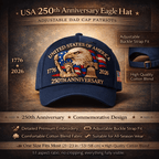 USA 250th Anniversary Eagle Adjustable Dad Cap Hat Patriotic Baseball Hat