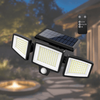 Solar Motion Sensor LED Security Light 3-Head Outdoor IP65 Waterproof